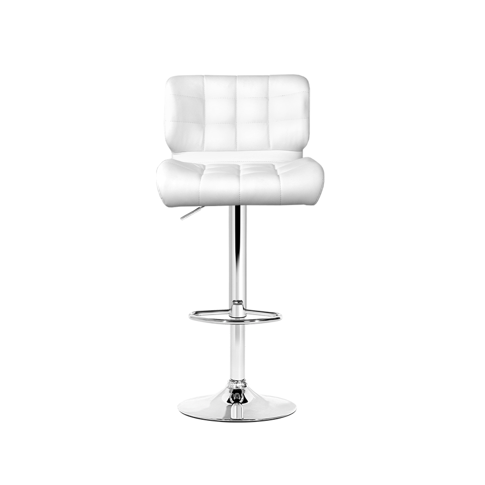 Segawe Adjustable Bar Stools – 2 Or 4 Pack, Black/White, PU Leather Seat With 3-Level Gas Lift, 24-32 Inch Height