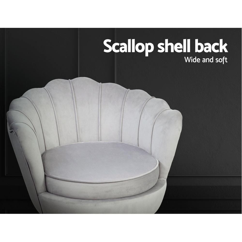 Artiss Armchair Velvet Grey Callista - Image 5