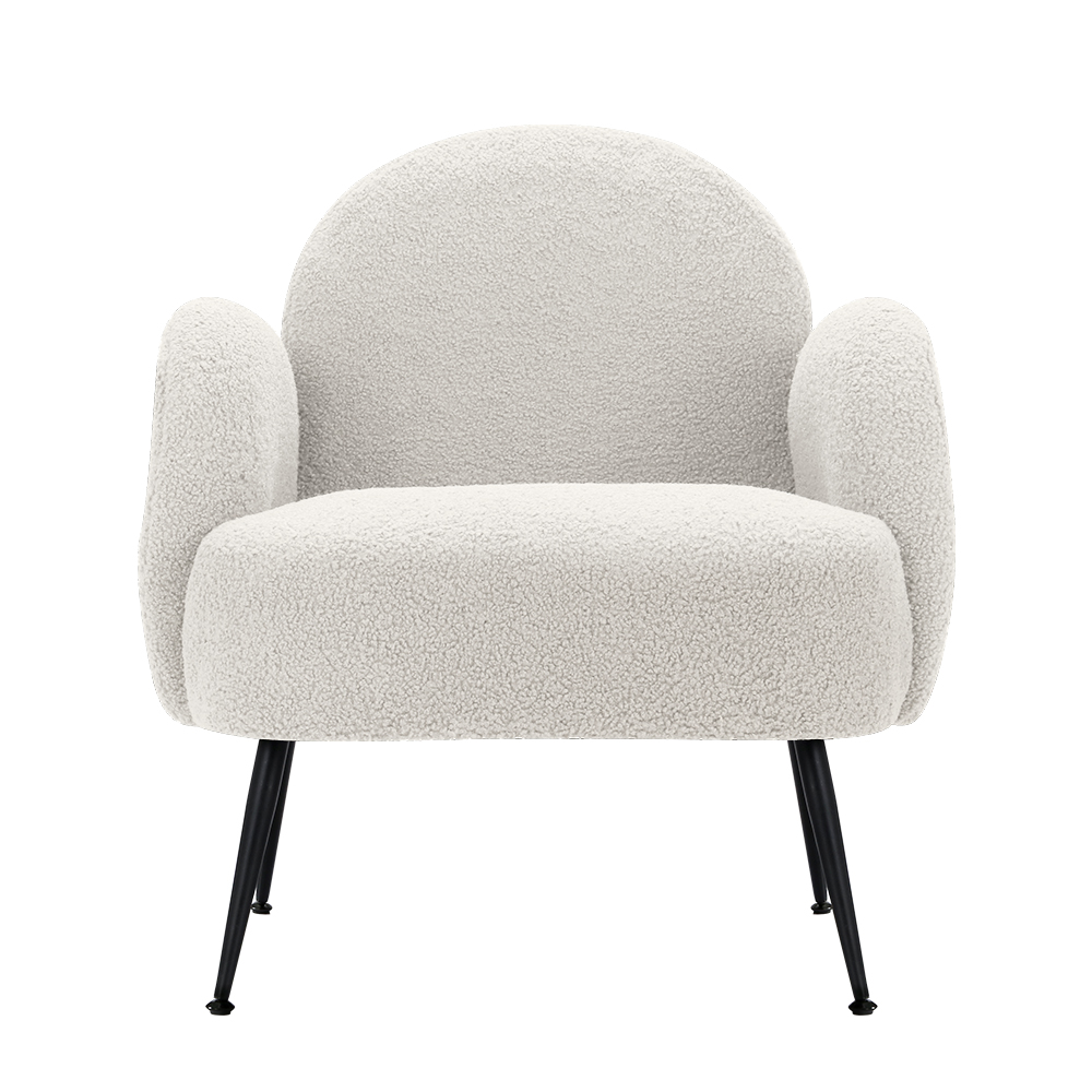 Artiss Armchair Boucle White Hanes - Image 3