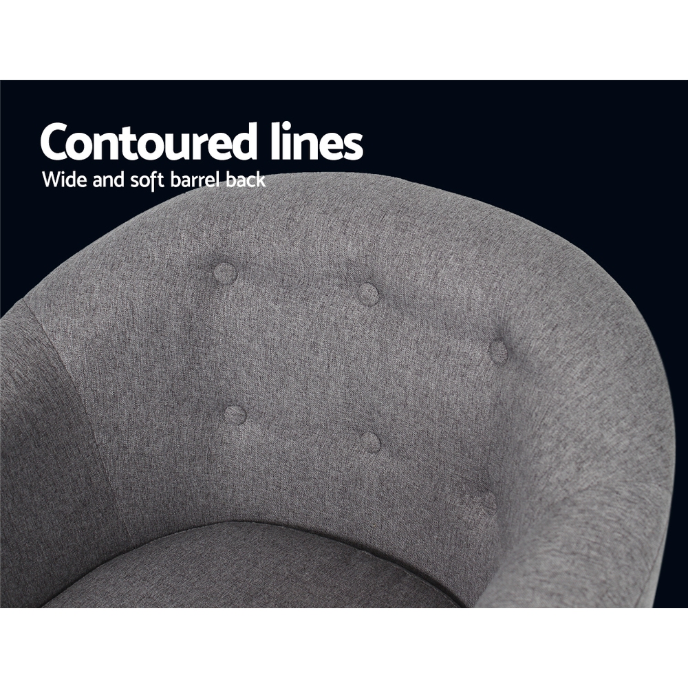 Artiss Armchair Tub Chair Grey Adora - Image 5