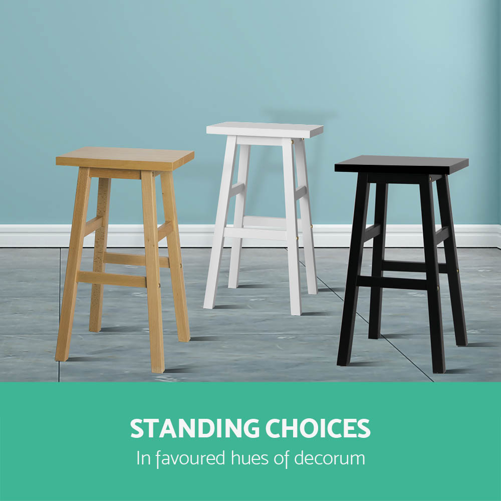 Artiss Bar Stools Kitchen Counter Stools Wooden Chairs Black x4 - Image 6
