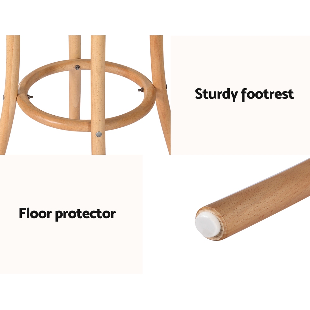 Artiss Bar Stool Rattan Seat Wooden - Image 6