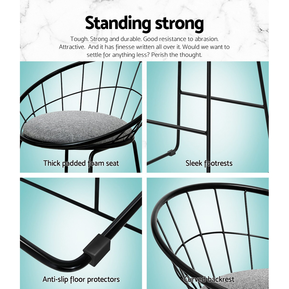 Artiss 4x Bar Stools Padded Seat Metal - Image 6