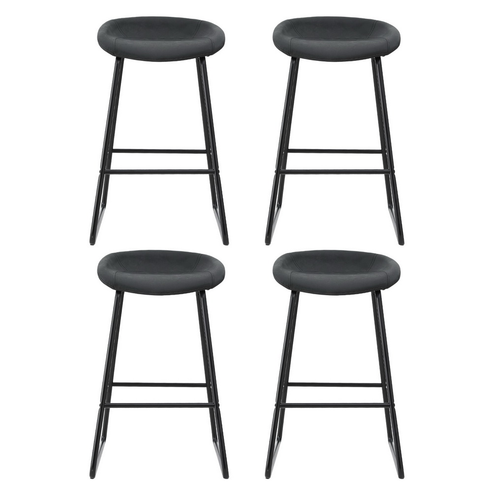 Artiss 4x Bar Stools Kitchen Dining Chairs Counter Stool PU Leather Metal - Image 3