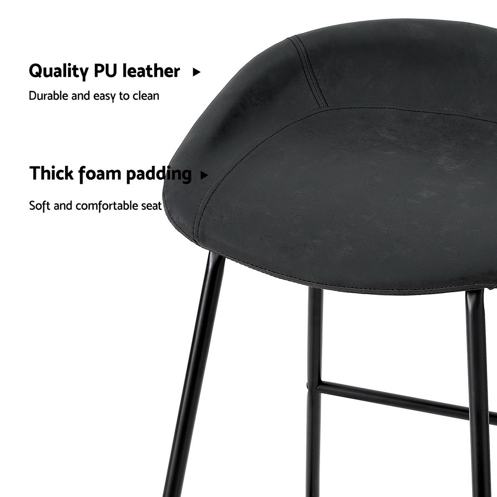 Artiss 4x Bar Stools Kitchen Dining Chairs Counter Stool PU Leather Metal - Image 6