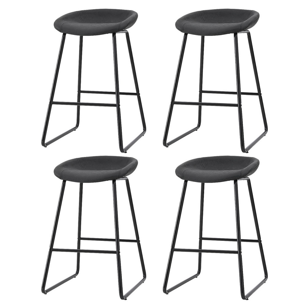 Artiss 4x Bar Stools Kitchen Dining Chairs Counter Stool PU Leather Metal - Image 7