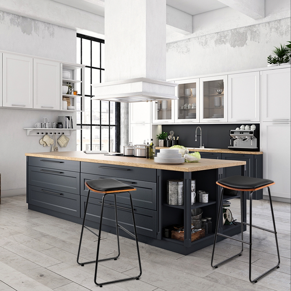 Artiss Bar Stools Kitchen Counter Stools Metal Chairs x2 - Image 4