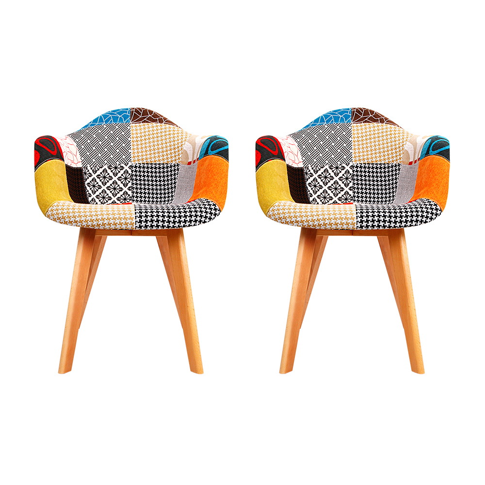 Artiss Dining Chairs Set of 2 Fabric Retro Replica DSW - Image 3