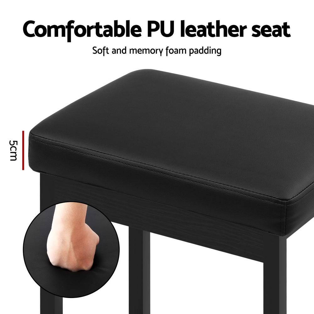 A Set of 4 Artiss Metal Bar Stools PU Seat Dining Counter Chairs - Image 4