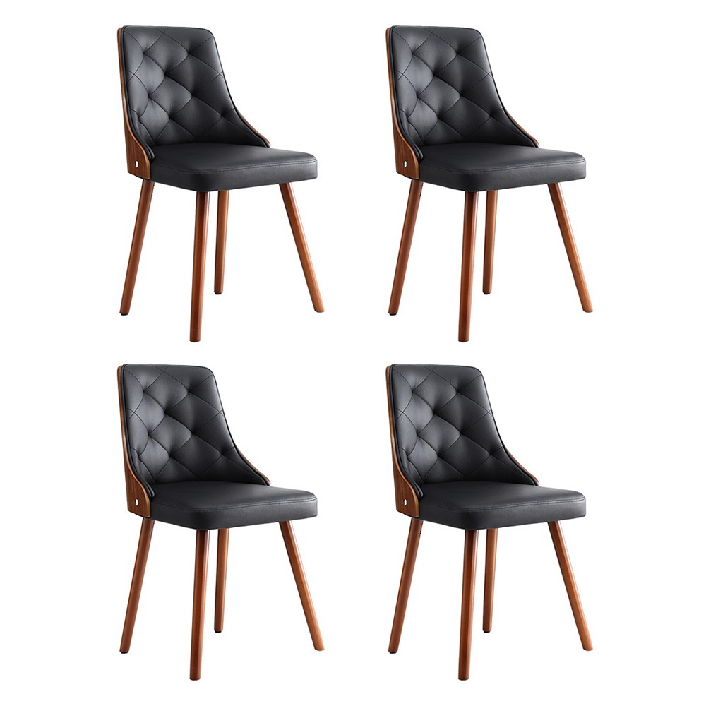 Set of 4 Artiss Dining Chairs Black PU