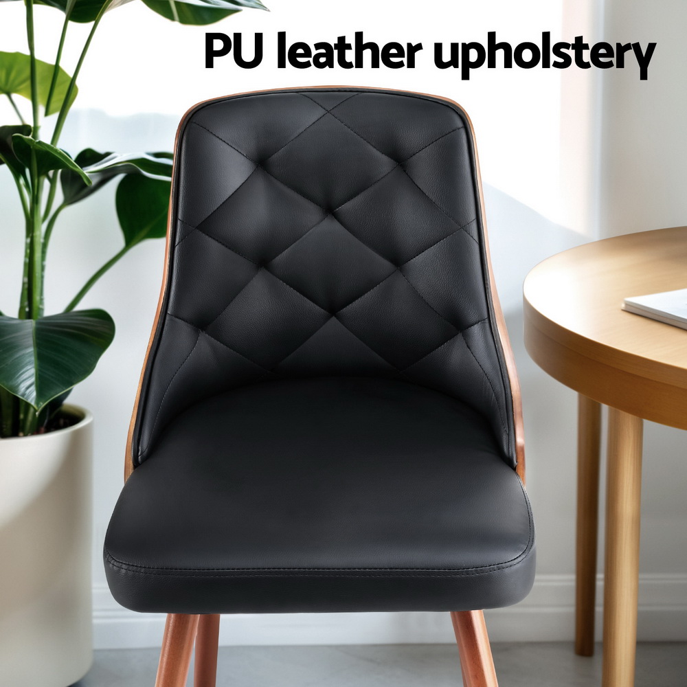 Set of 4 Artiss Dining Chairs Black PU - Image 5