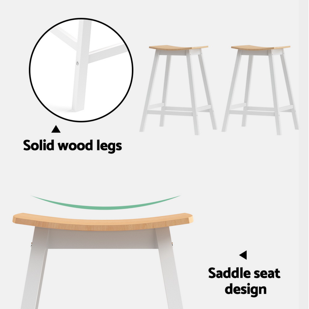 Artiss 4x Bar Stools Wooden Chairs Oak - Image 5