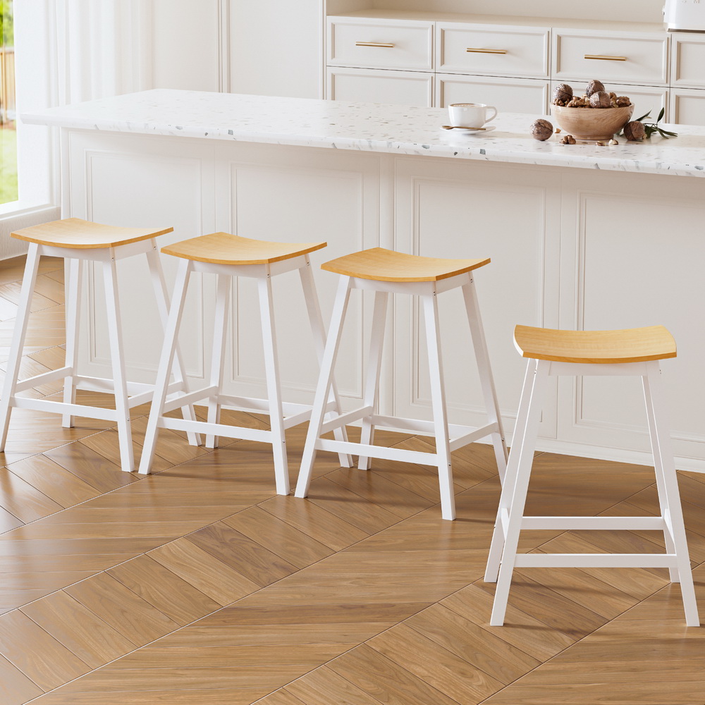 Artiss 4x Bar Stools Wooden Chairs Oak - Image 7