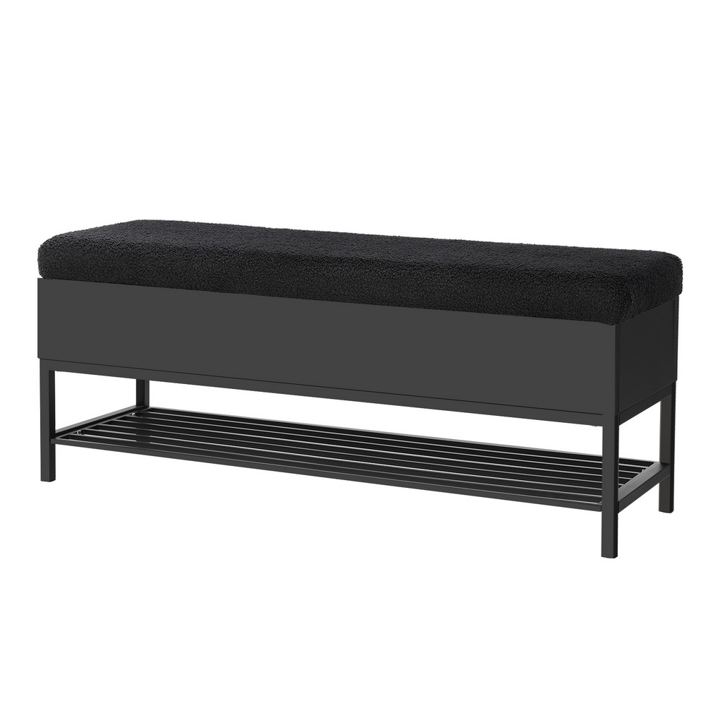 Artiss Storage Ottoman Blanket Box 110cm Boucle Shelf - Image 7