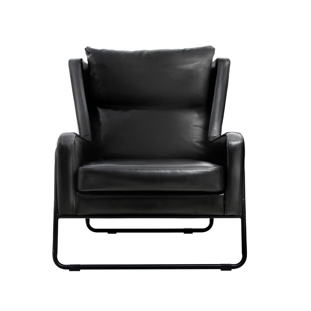 Artiss Armchair Accent Chair PU Leather Wingback Black - Image 3