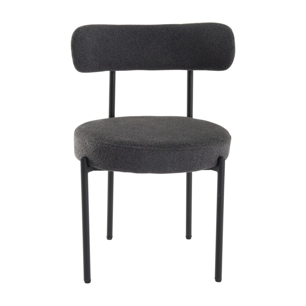 Charcoal Chic Boucle Elsa Dining Chairs - Image 3