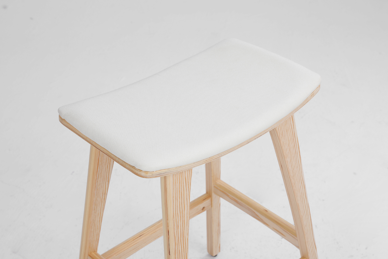 4X Wooden Bar Stool Padded Fabric Dining Chair KANSO 65cm BEIGE - Image 3