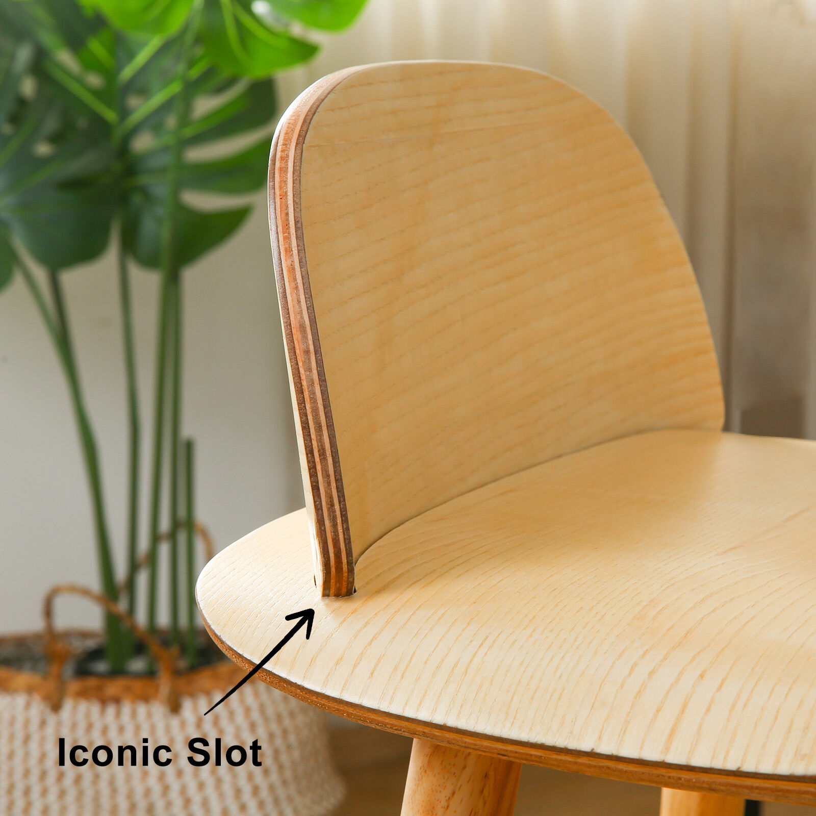 Wooden Bar Stool Dining Chair Ash Wood ELISE 65cm - Image 4