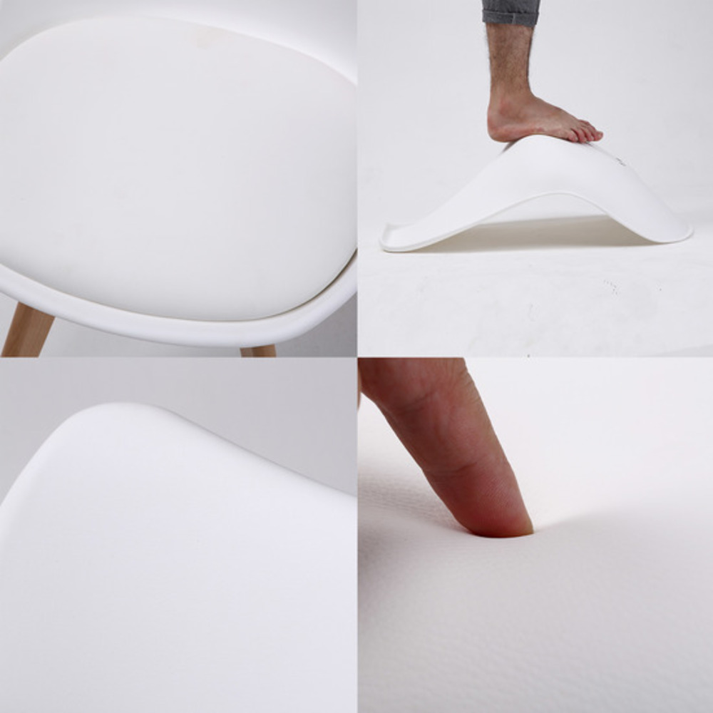 4X Retro Dining Cafe Chair Padded Seat WHITE - Image 4