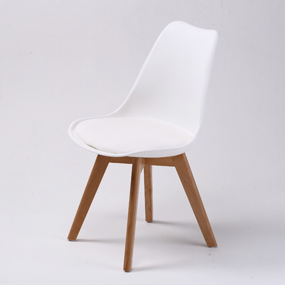 4X Retro Dining Cafe Chair Padded Seat WHITE - Image 8