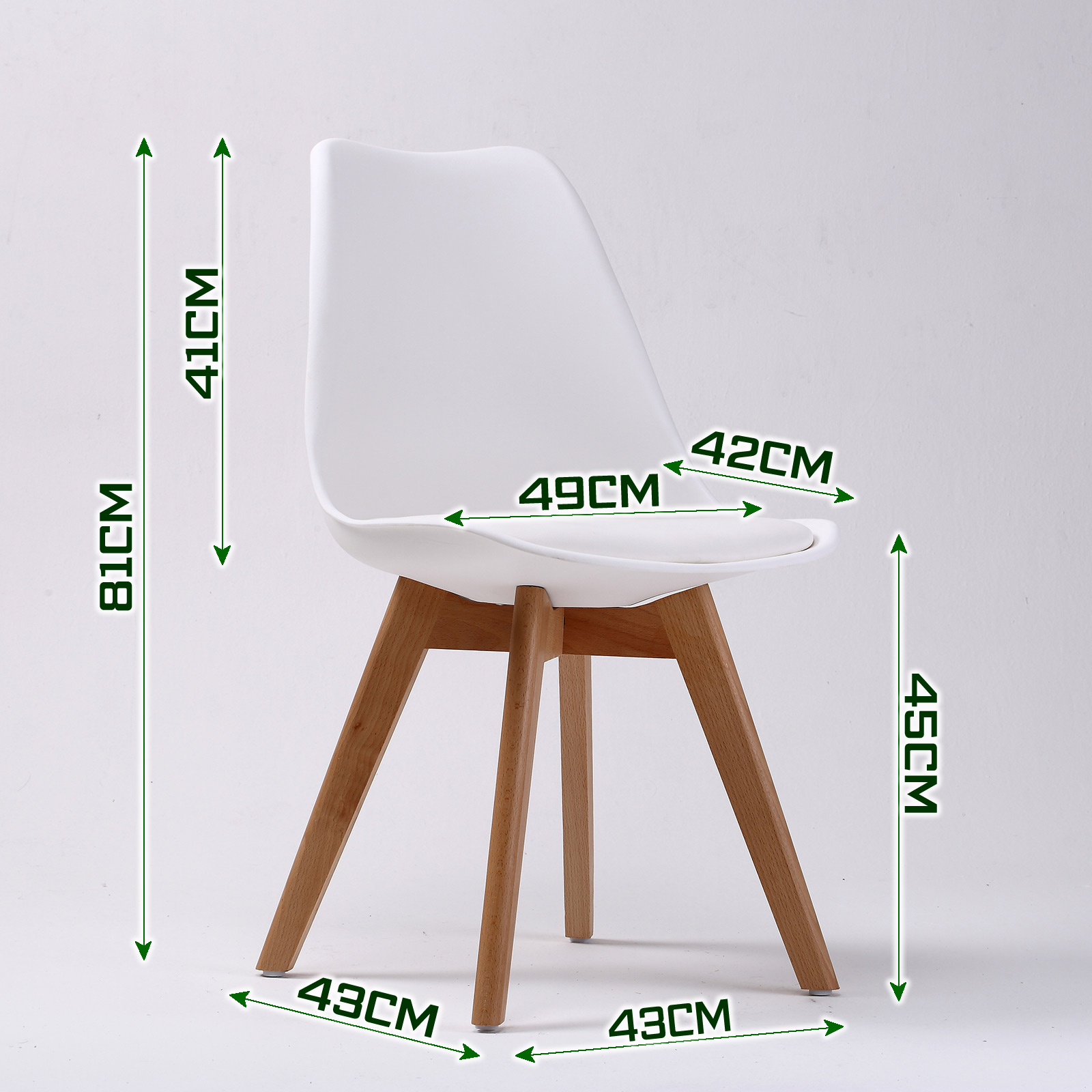 4X Retro Dining Cafe Chair Padded Seat WHITE - Image 10