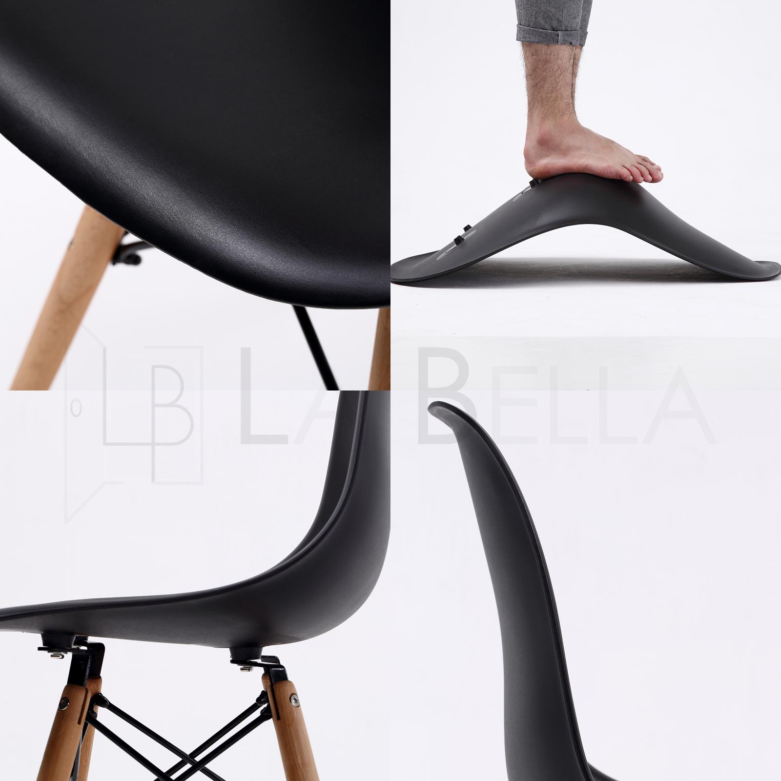 4X Retro Dining Cafe Chair DSW BLACK - Image 4