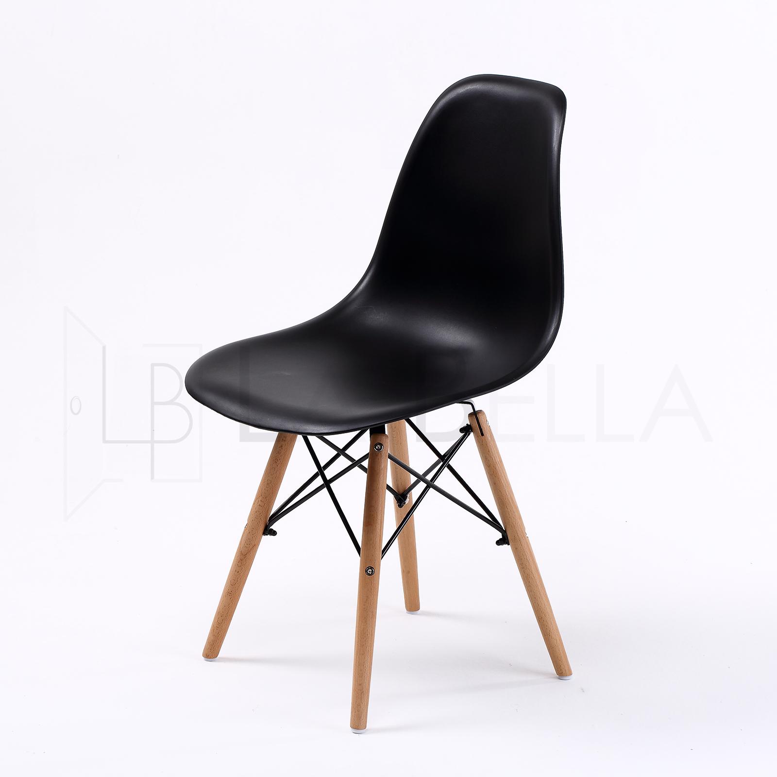 4X Retro Dining Cafe Chair DSW BLACK - Image 8