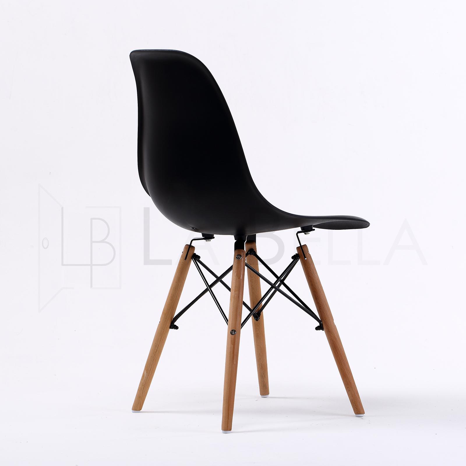4X Retro Dining Cafe Chair DSW BLACK - Image 9