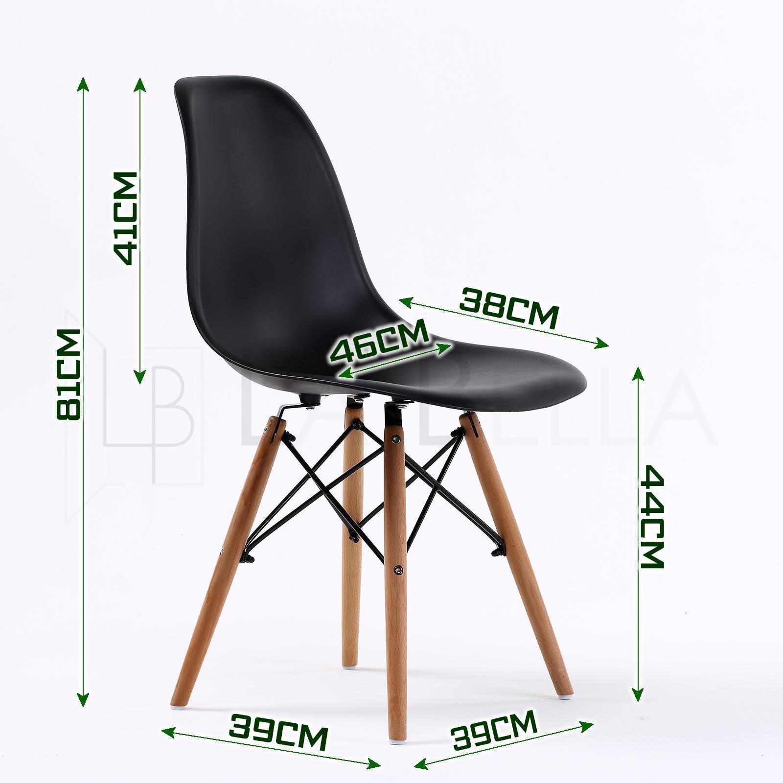 4X Retro Dining Cafe Chair DSW BLACK - Image 12