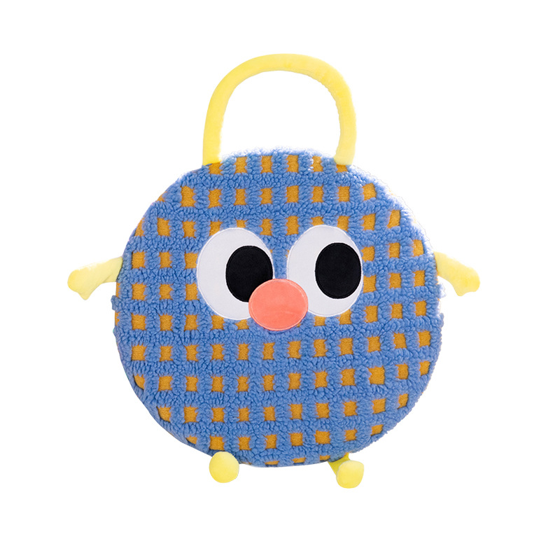 Blue And Purple Stripes Cute Cartoon Round Memory Foam Seat Cushion - Detachable & Washable - Image 3